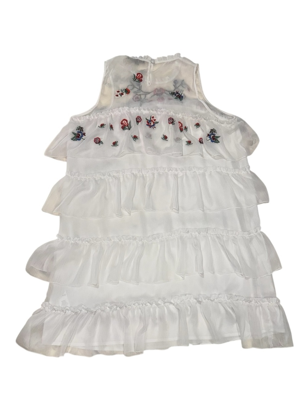 MAXSPORT White Ivory Floral Embroidered Tiered Ruffle Dress XL NWOT - Picture 11 of 12